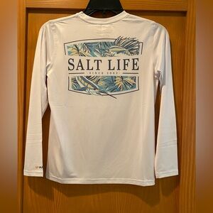 Salt Life Girl’s White  L/S SLX (Drifit) Shirt NWT Size S